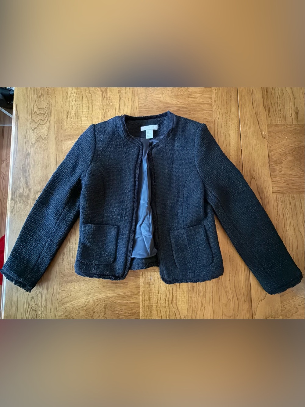 H&M Black Boucle/Tweed Blazer Jacket